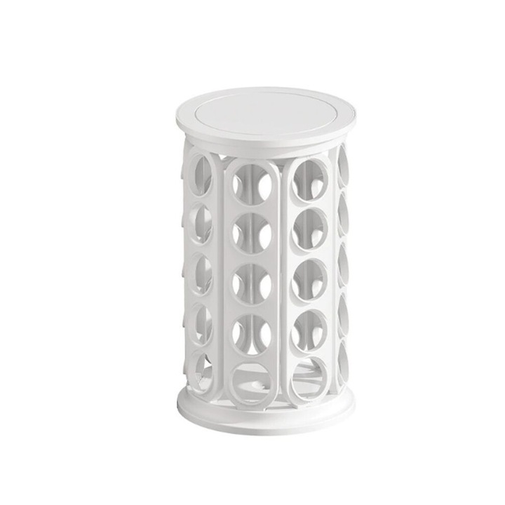 Suport capsule cafea rotativ, 40 capsule, alb, 20x20x15cm