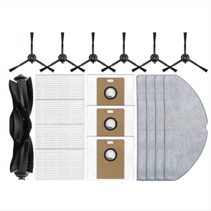 Set accesorii aspirator Tapo RV30 Max, perii, filtre, lavete, saci, multicolor