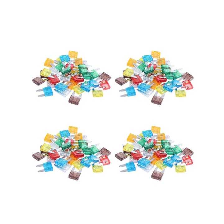 Комплект смесени автомобилни предпазители 5-30A многоцветни 10x10mm 140 бр