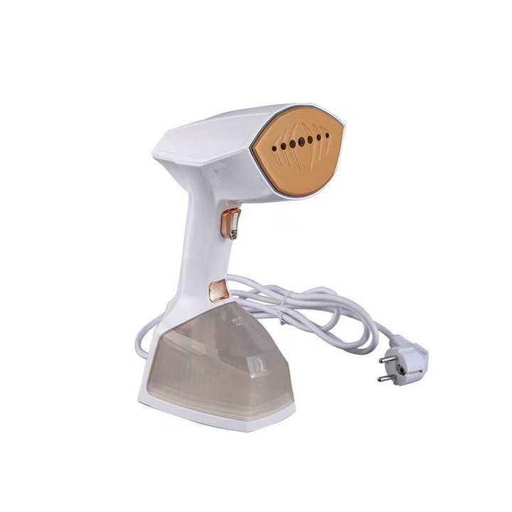 Fier de calcat cu aburi portabil, 2000W, 3 trepte, rezervor 360ml, alb, compact