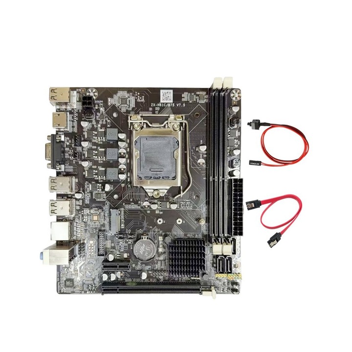 Alaplap LGA1155, 2xDDR3 32GB, 6xUSB, fekete, ATX