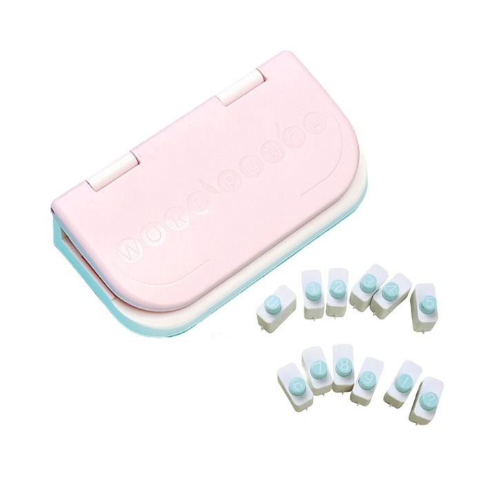 Masina de embosat manuala, 12 cifre, plastic, multicolor, 12x-