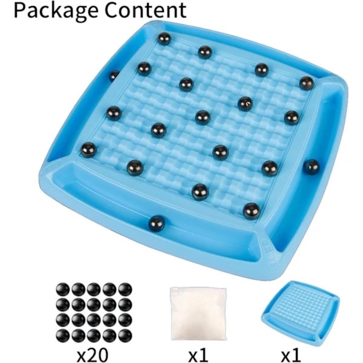 Joc sah magnetic, set 20 piese, tabla ABS, negru