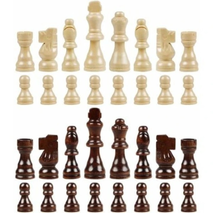 Set piese sah lemn 32 piese, 40x40cm, maro