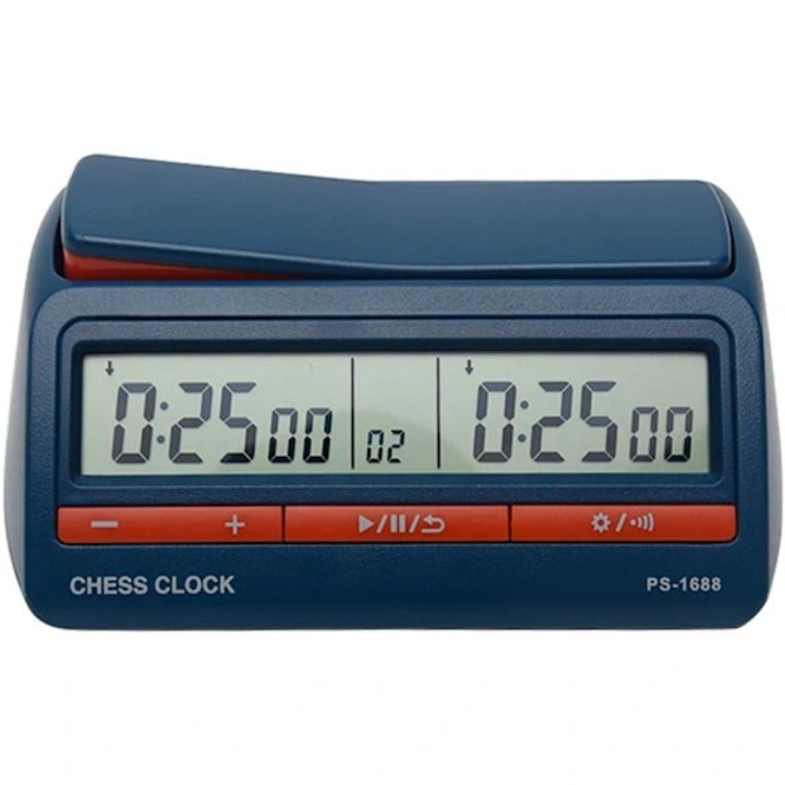 Ceas digital sah, cronometru profesional, ABS, portabil, 3V, negru
