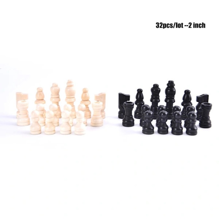 Set piese sah lemn 32 piese multicolor 2inch