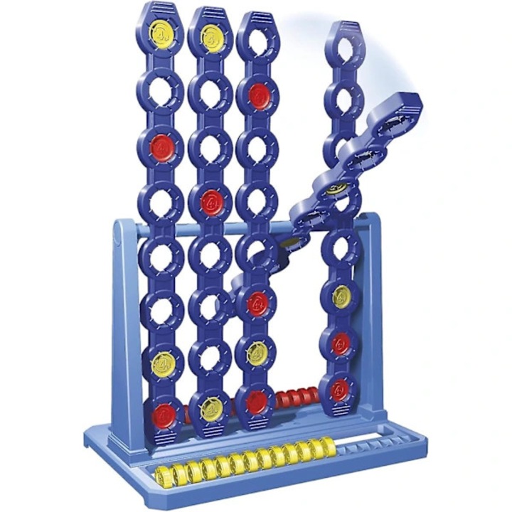 Joc de societate Connect 4 Spin, strategie, piese grele, multicolor, 8+ ani