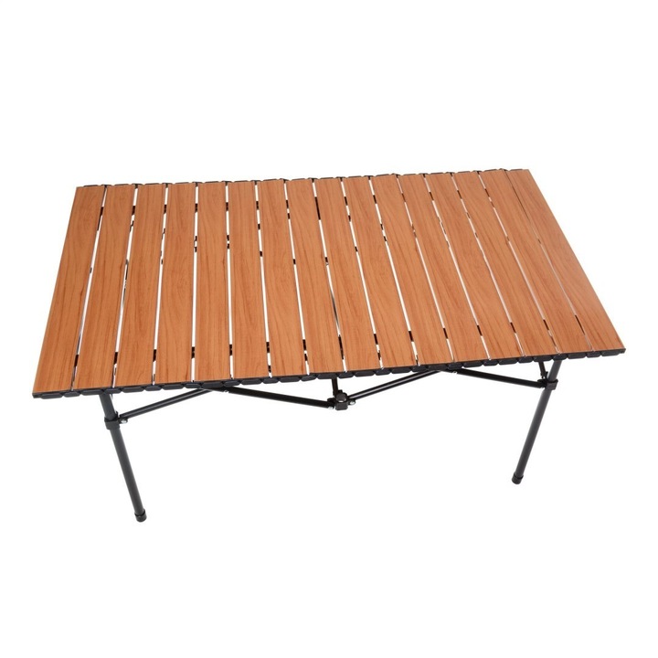 Masa camping Platinet pliabila, compacta, negru, 93x54x50 cm