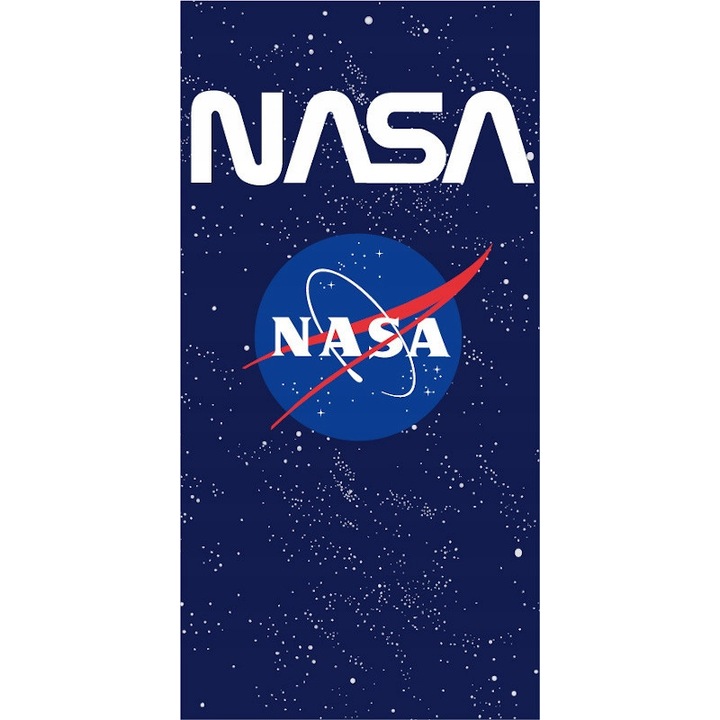 Prosop plaja EplusM NASA, rapid uscare, albastru inchis, 70x140cm