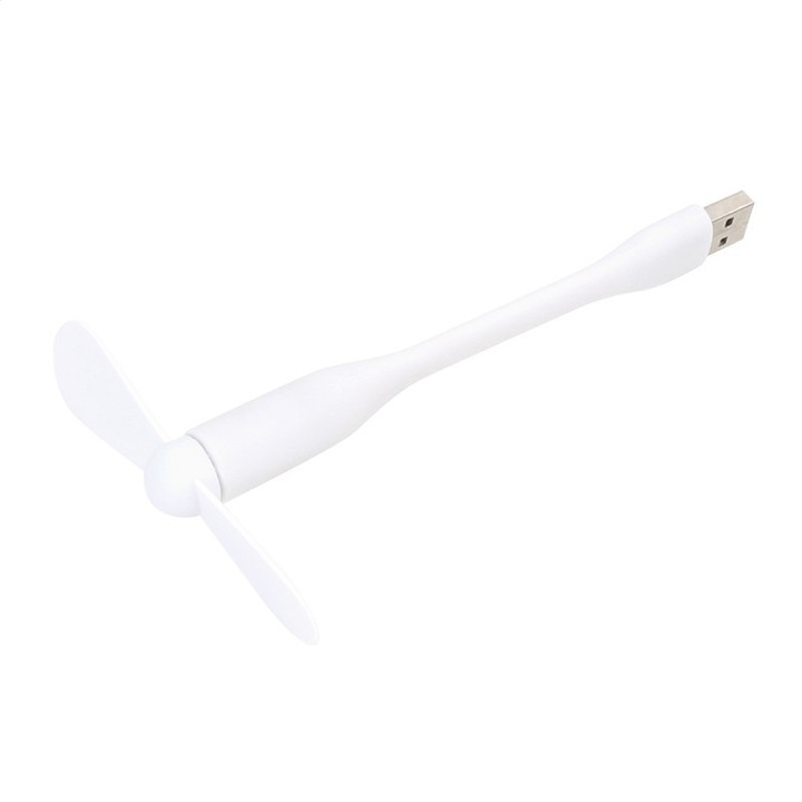 Ventilátor USB Omega fehér rugalmas kompakt csendes
