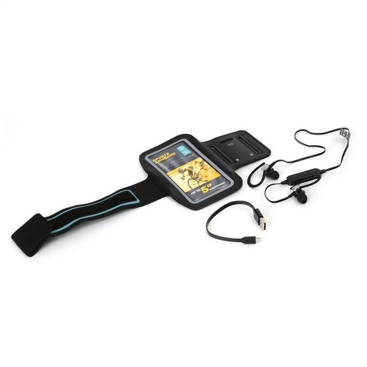 Platinet sport szett Bluetooth fülhallgató + fekete karszalag tok 4.45x13.7x1cm