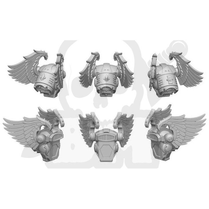 6 db 3D DakkaDakka sugárhajtómű csomag, harcos, gyanta, 28x32mm