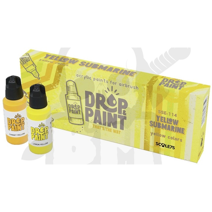 Scale75 Drop Paint Yellow Submarine akrilfesték készlet, sárga, 8 szín