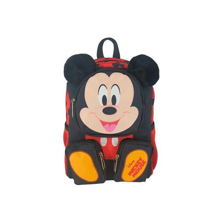 Ghiozdan Disney Mickey Mouse Must Team, 24x10x33cm, poliester, 8L, negru