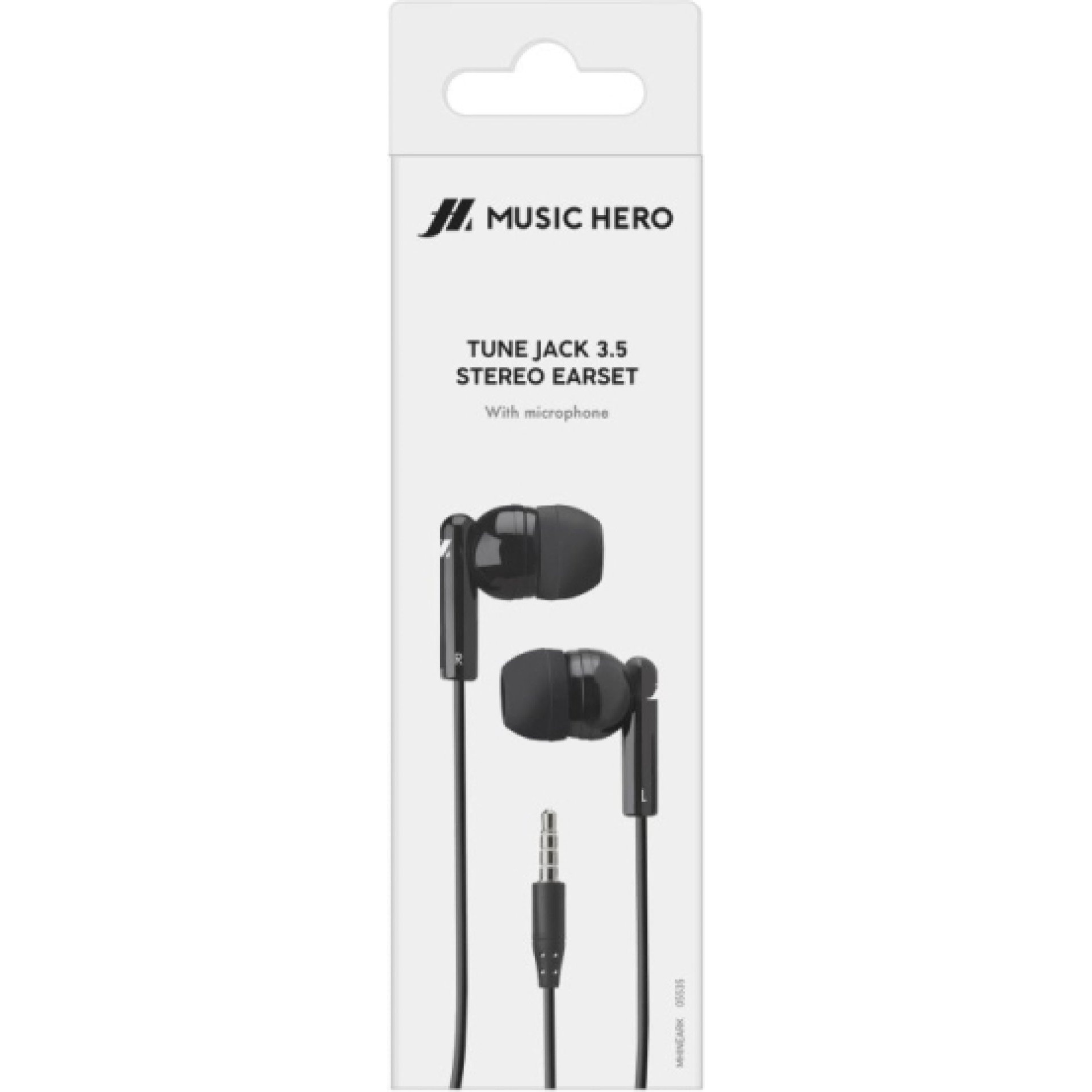 Casti cu fir SBS Music Hero, stereo, negru, 1.2m