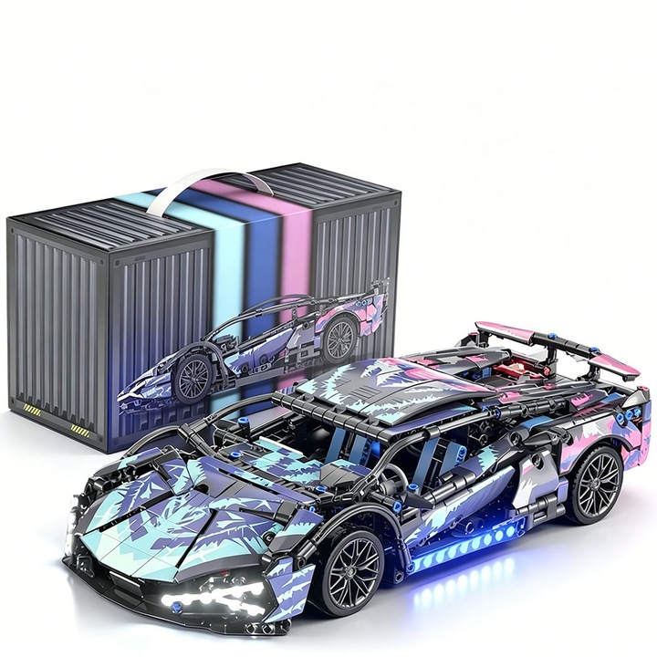 Комплект кубчета със спортни коли, Lamborghini, мащабен модел 1:14, детайлен модел, образователна играчка за деца, колекционерски подарък, подходящ за деца над 8 години и възрастни