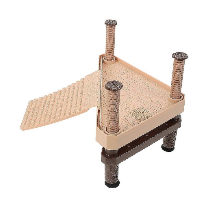 Platforma lemn pentru testoase 18.5x15.5x15 cm galben deschis