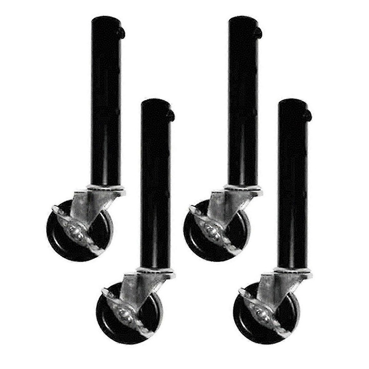 Extensii picioare masa cu roti, set 4, negru, 51x27cm