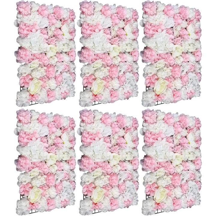 Panou perete flori artificiale multicolor 60x40cm matase