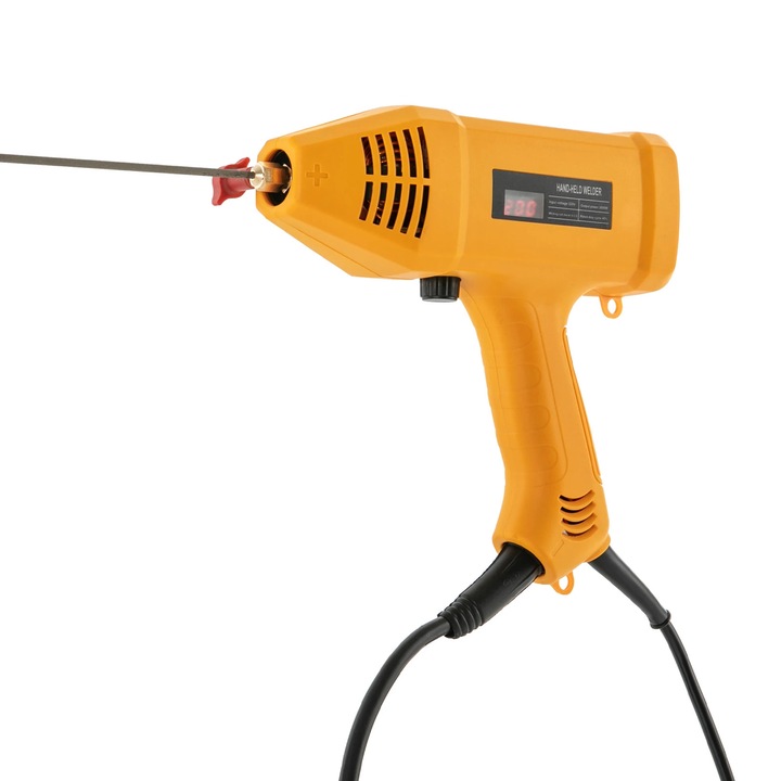 Hordozható hegesztőgép 3000W, Kézi hegesztőgép 220V, Alacsony zajszint, 24x22 cm kompakt, Rozsdamentes acélhoz, alumíniumhoz és öntöttvashoz, Narancssárga