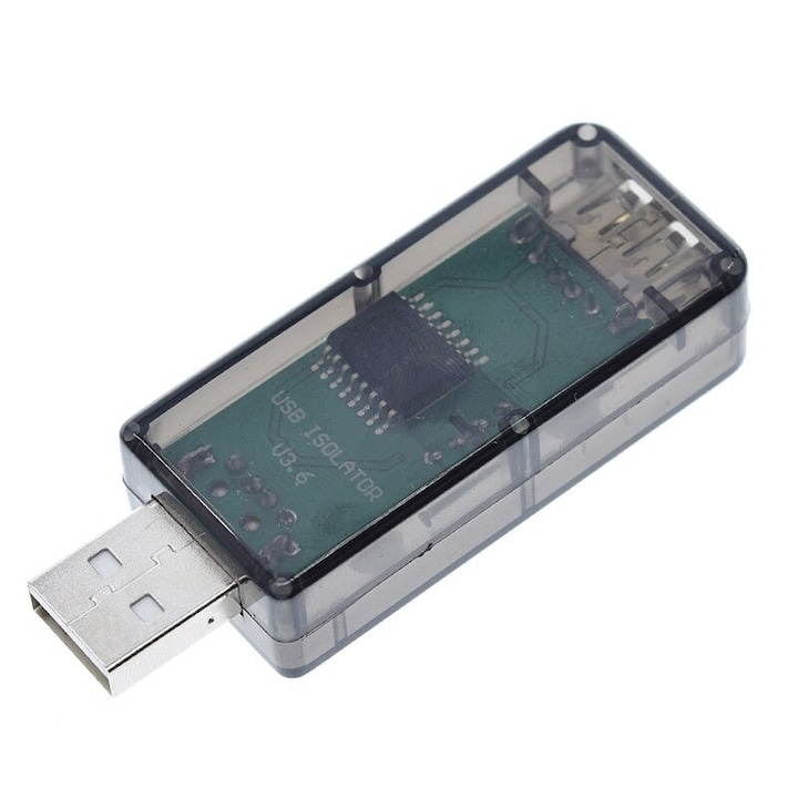 USB leválasztó 12Mbps galvanikus, 2500V, 3.12" OLED, fekete