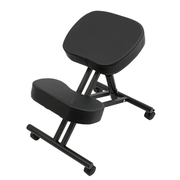 Ergonomikus térdeplőszék, állítható 50x60cm, fekete, 8cm párna