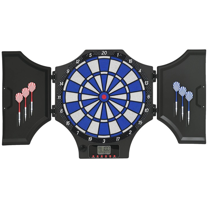 Elektronikus darts tábla 31 játék beépített hangszóróval katonai zöld standard
