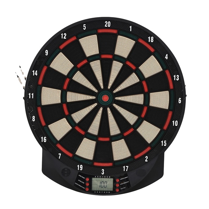 Elektronikus darts tábla, automata pontszámláló, katonai zöld, standard