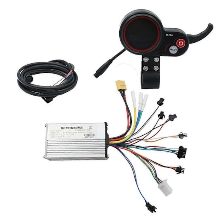 Kit controler trotineta electrica 36V 16A cu display TF-100 argintiu-negru