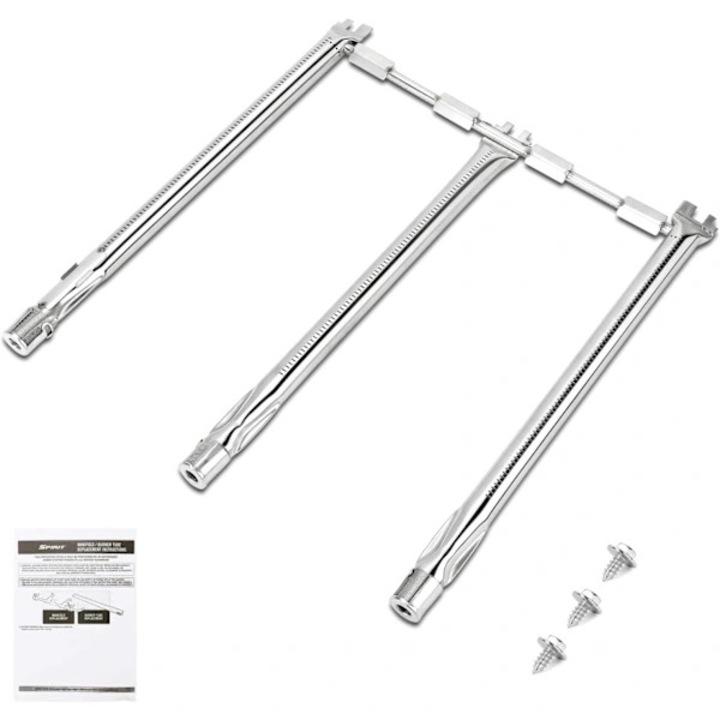 Set 4 piese, arzatoare gratar compatibile cu Weber Spirit 300 Series (E-310, S-310, E-320, S-320, E-330, S-330) 2013-2017, din otel inoxidabil 304, dimensiuni 45.3/45/38.7 cm, inox