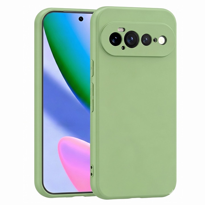 Husa pentru Google Pixel 11 PRO XL OEMG® Silicon case, protectie militara, interior din microfibra-Verde Pastel