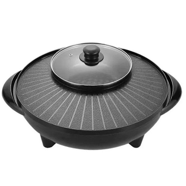 Elektromos grill és forró edény 2 az 1-ben multifunkcionális kerek 36x36cm