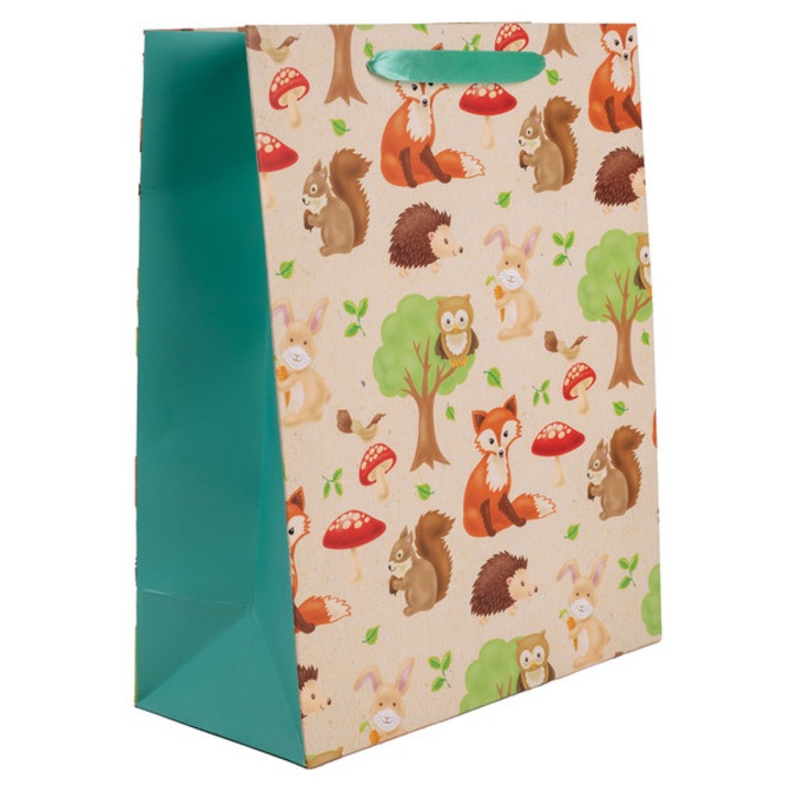 Punga de hartie cu animale salbatice si ciuperca 18*23