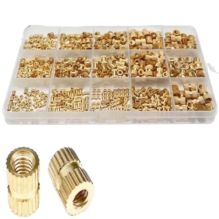 Set 600 buc Piulite insertie zimtate alama M2-M5 durabile