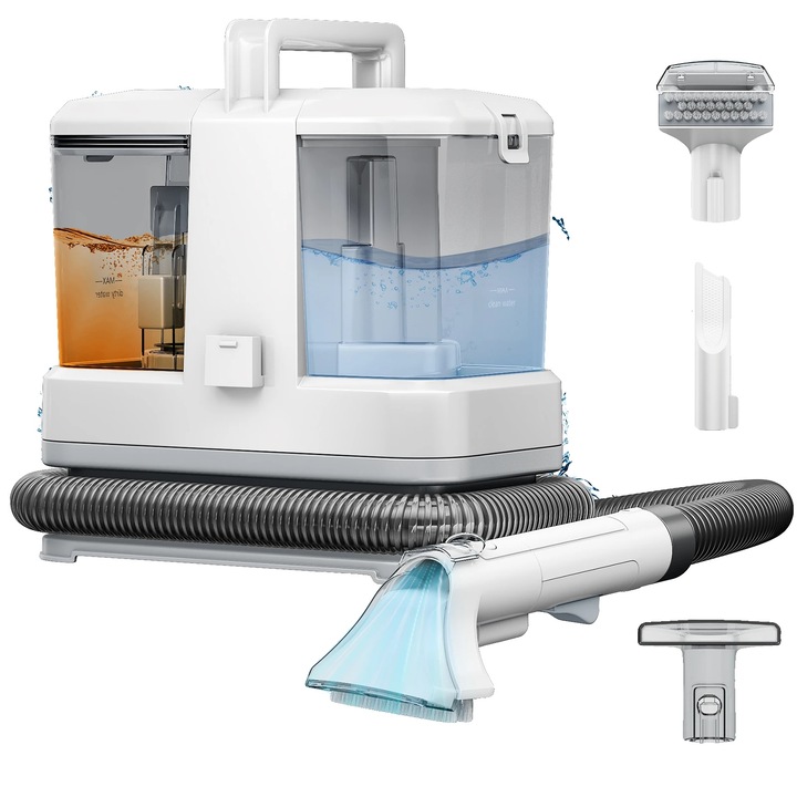 Aspirator portabil curatare covoare multifunctional compact, alb, EU