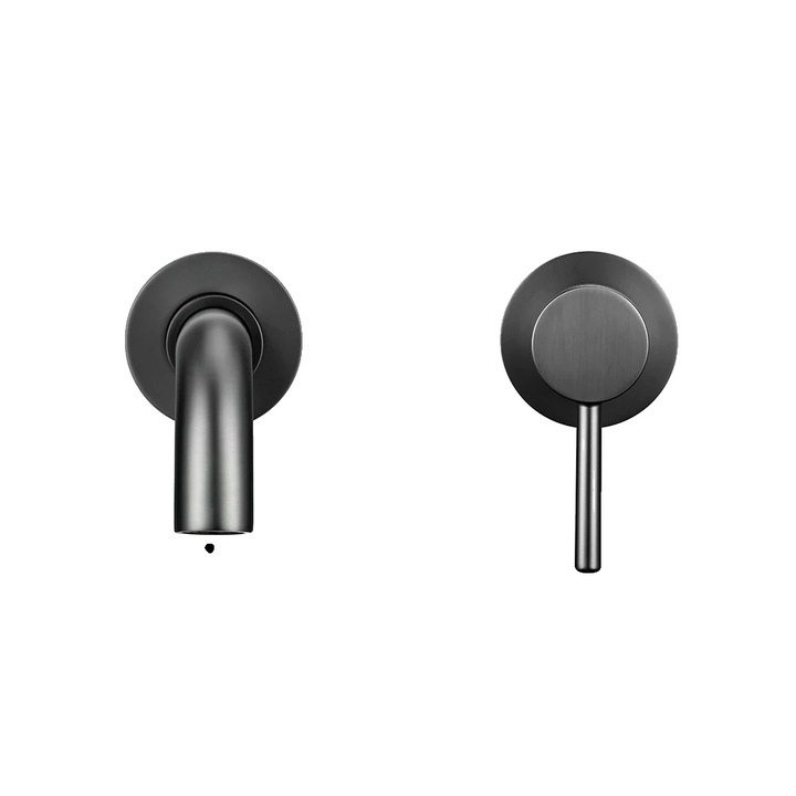 Смесител за мивка за стена, 1085, месинг, gunmetal, 210мм, ръкохватка тип лост