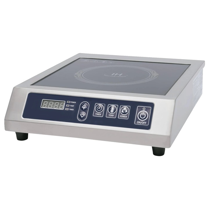 Plita electrica, 3500W, 10 trepte putere, inox, 58x48x10cm