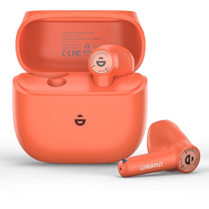 Casti wireless Choetech BH-T19, Bluetooth, portocaliu