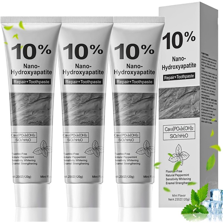 Zori Sensitive Care fogkrém szett, 3 db, 10% hidroxiapatit, fluoridmentes, menta, 3x120g