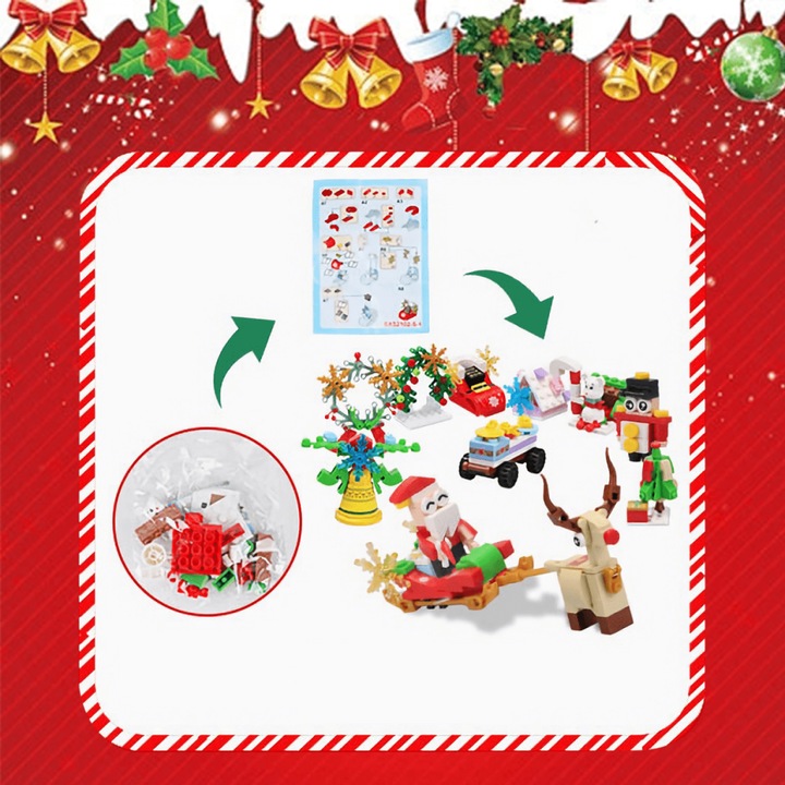 Set de constructie Craciun 12 in 1, 310 piese, multicolor, 12 modele