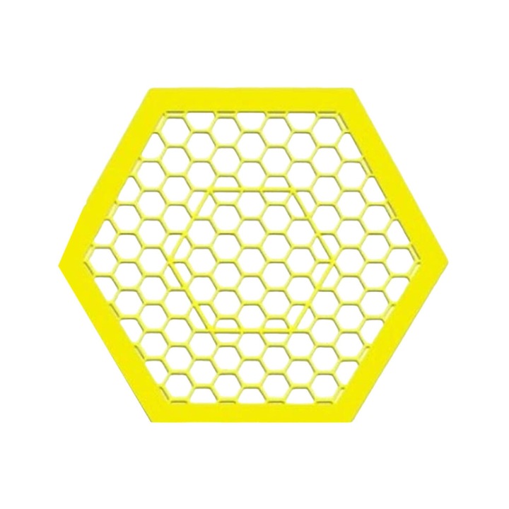 Úszó állomás méheknek és pillangóknak, méhsejt design, sárga, 20x20x4cm
