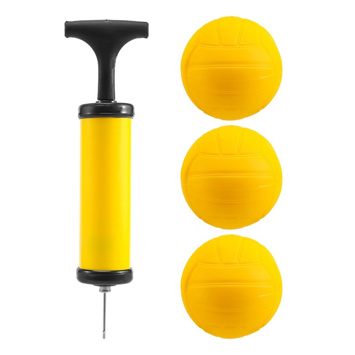 Kerek labdakészlet, 3 db, pumpával, PVC, 9cm