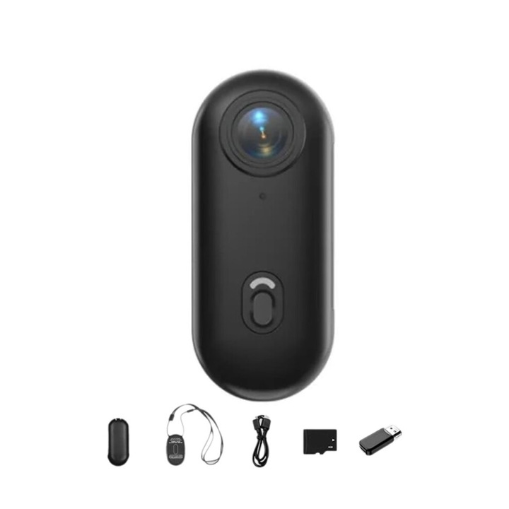 Camera video sport, 1080P, WiFi, unghi 120°, negru, 64GB, 5x3x2cm