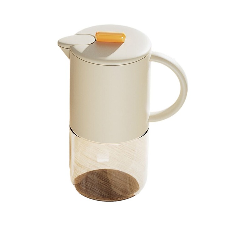 Üveg teáskanna 1800ml automata nyitású fedéllel, meleg szürke