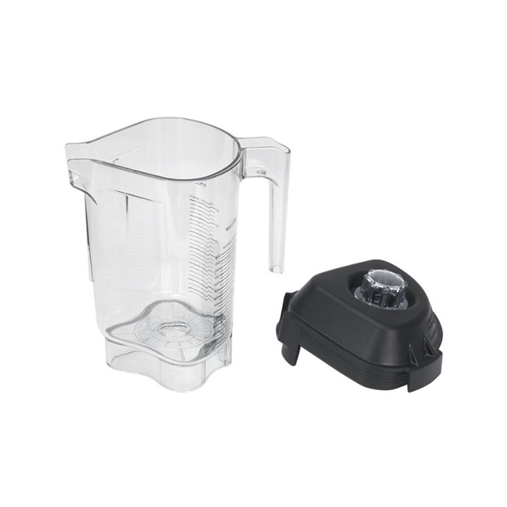 Pahar blender cu capac, set 3 piese, PC, transparent