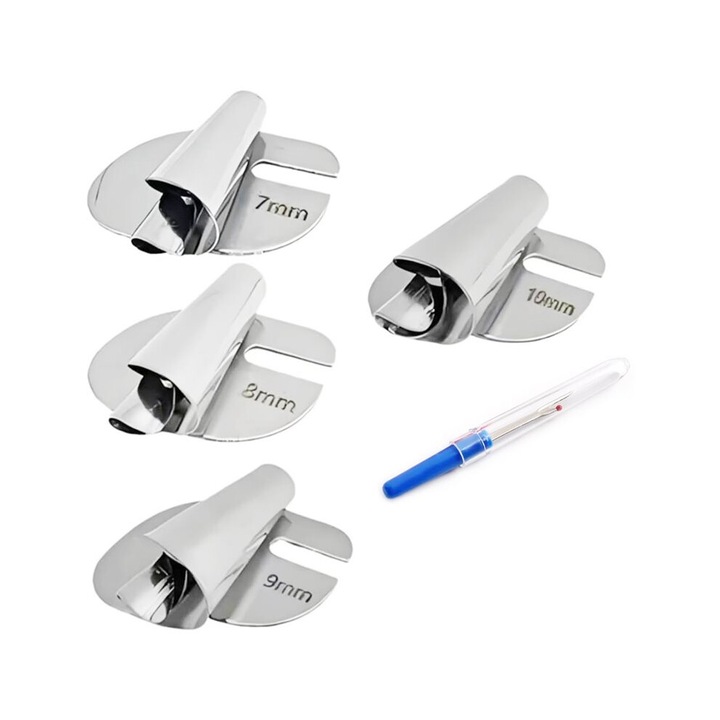 4 darabos fém szegőtalp készlet varrógépekhez 7x8x9x10mm, varrási kiegészítők