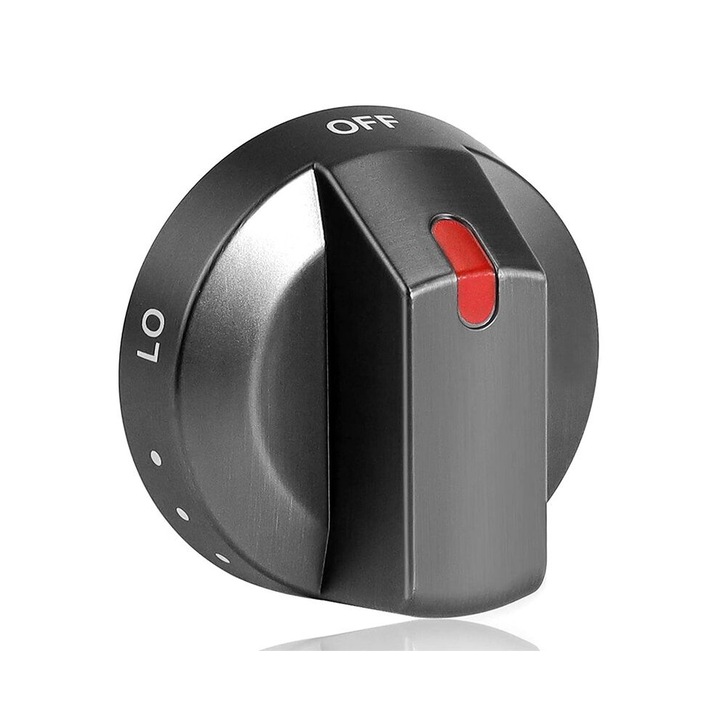 Buton arzator plita gaz inox negru 5.6cm set 1 buc
