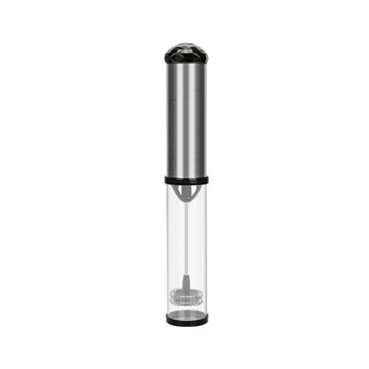 Spumantor lapte electric multifunctional, portabil, argintiu-negru, 2xAA