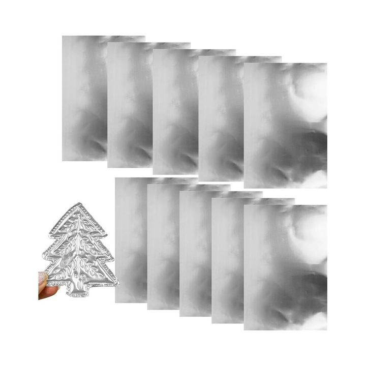Foi aluminiu pentru embosare 10 buc 20x30cm argintiu