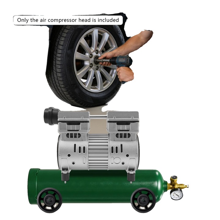 Compresor aer 750W 8bar 125L/min cu motor cupru silentios compact